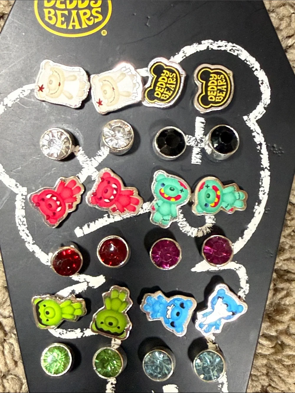 Deddy Bears Earring Set – Multicolor Studs by Claire's SKU1512